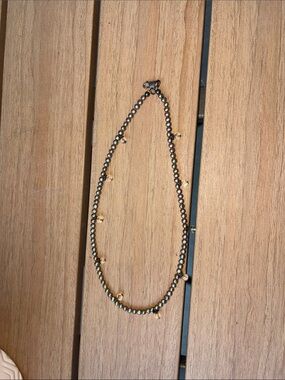 Gold Accent Hematite Beaded Necklace - Women's Jewelry